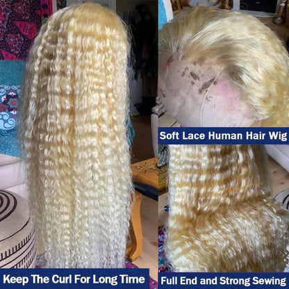 Blonde Lace Front Wig 613 Hd Lace Frontal Wig 13X6 Curly Lace Front Human Hair Wig 13X4 Deep Wave Frontal Wigs for Women