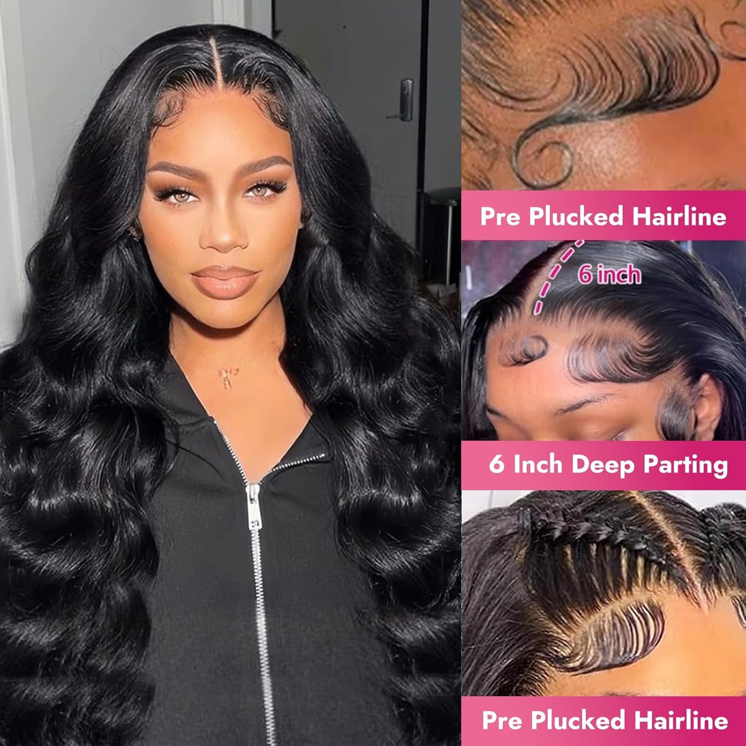 13X6 Lace Front Wigs Human Hair 200 Density Body Wave HD Lace Front Wigs Human Hair 13X6 HD Lace Frontal Glueless Wigs Human Hair Pre Plucked Brazilian Virgin Human Hair Wig for Women (28 Inch)